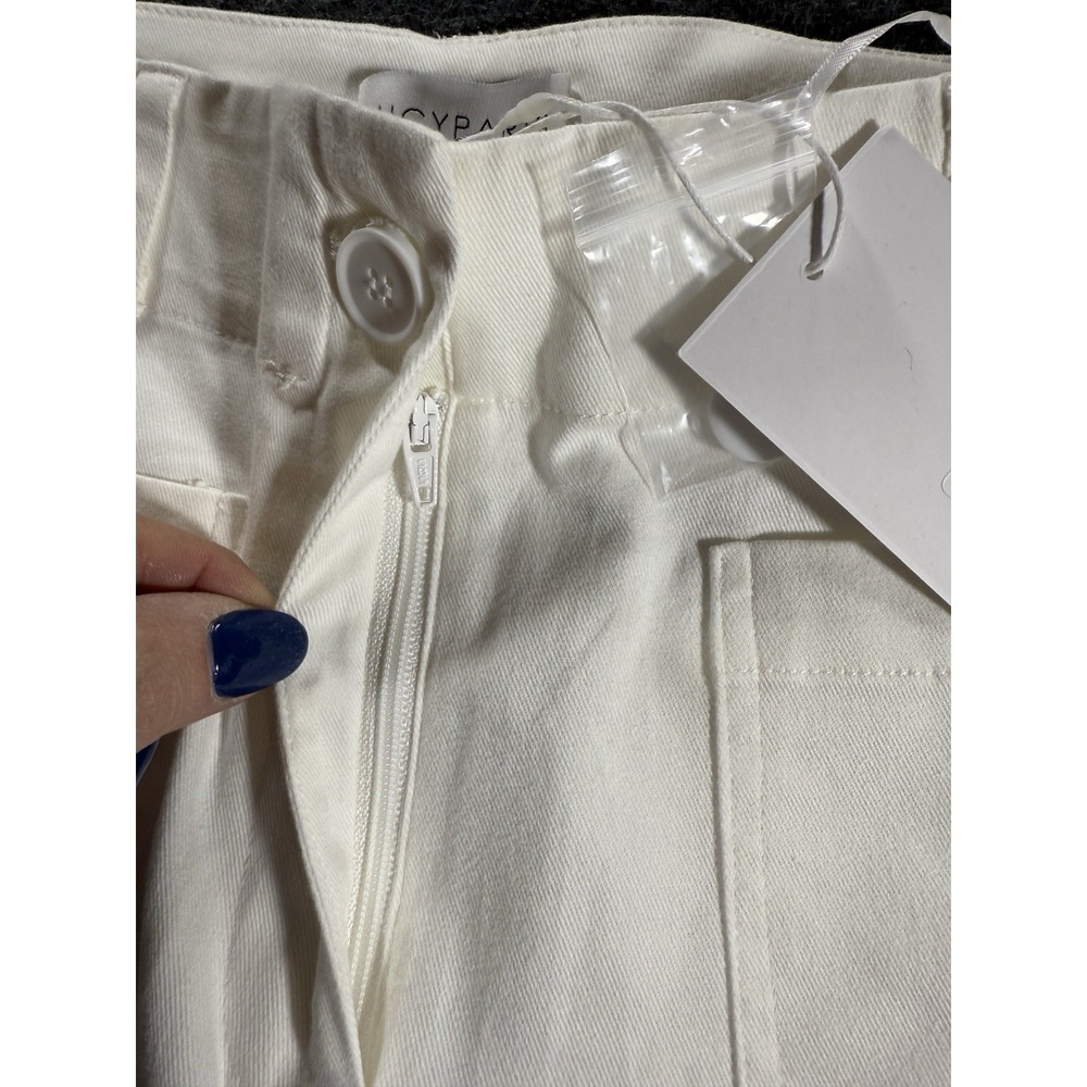 Lucy Paris Reeve Pant Trousers Womens Small White High Waisted Wide Leg Classic - Picture 6 of 10